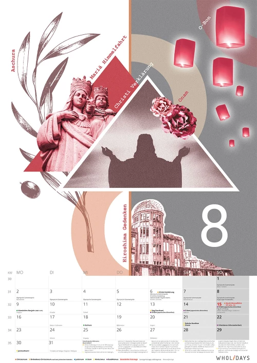 Der wholidays-Kalender 2021 – August