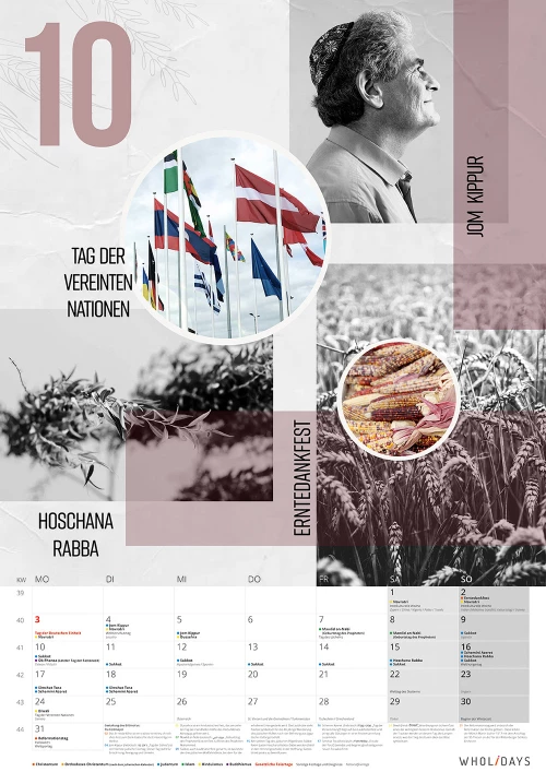 Der wholidays-Kalender 2022 – Oktober