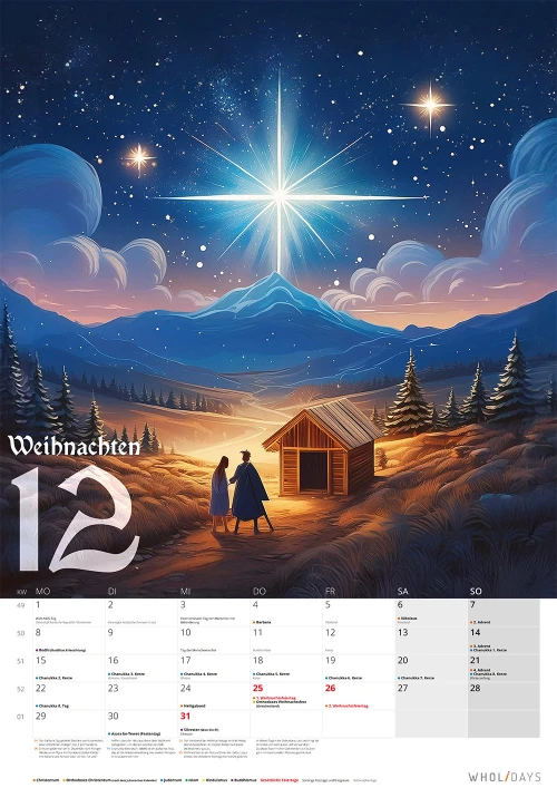 Der wholidays-Kalender 2025 – Entwürfe – #12_04