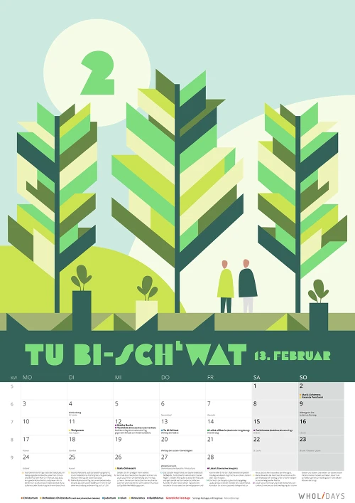 Der wholidays-Kalender 2025 – Februar