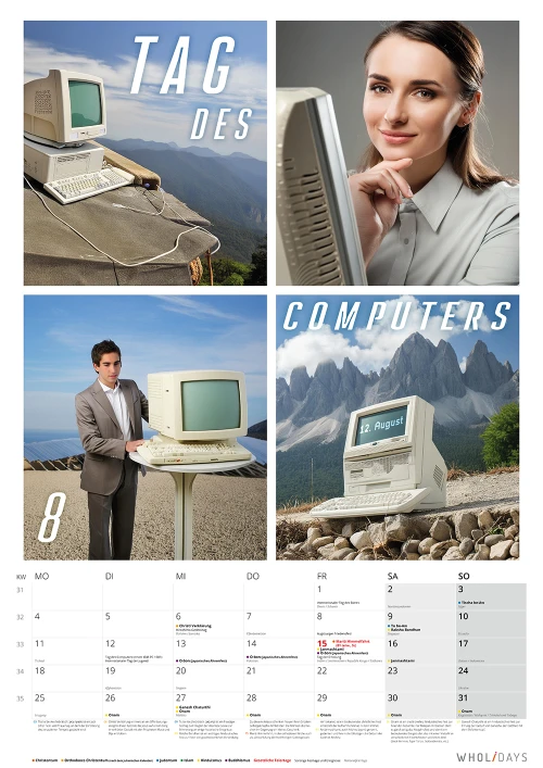 Der wholidays-Kalender 2025 – August