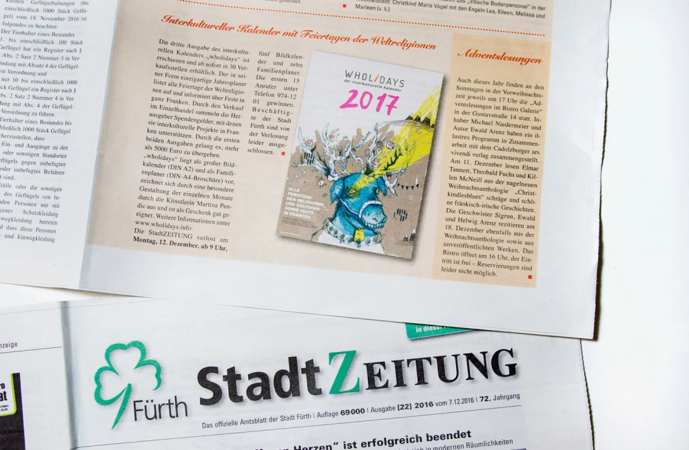 +++ Verlosung +++ Interkultureller Kalender mit Feiertagen der Weltreligionen 